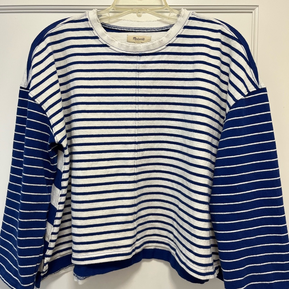 Madewell Blue and White Striped Shirt